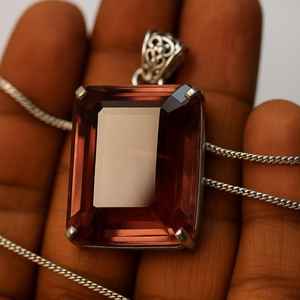 Colgante de Alejandrita Natural para Niños, Plata de Ley 925, Corte Esmeralda, Gema que Cambia de Color, Joyería, Regalo para Ella - Product Image 2