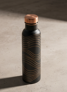 Bouteille d'eau en cuivre émaillé artisanale en gros, motif artistique ayurvédique, étanche, écologique, gourde métallique pour la gym et le bureau, OEM - Product Image 5