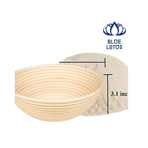 HIGH QUALITY Sustainable Rattan Banneton <b>Bread</b> Proofing <b>Basket</b> with Cloth Liner Professional Tools - Product Image 1