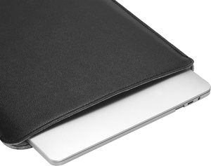 Premium Quality BLACK Custom Business <b>Laptop</b> Cover High Stylish Soft Genuine Leather Bag <b>Sleeve</b> Durable Wholesale Large Capacity - Product Image 3