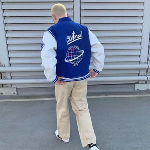 <b>Men's</b> Coated Winter <b>Long</b> Sleeve Baseball Varsity <b>Jacket</b> Wholesale Custom Unique Designs Stand Collar Casual Letterman Plain - Product Image 4