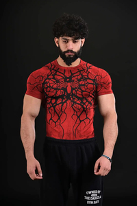 Haut de sport unisexe rouge à imprimé uni, coupe oversize, 100 % coton, manches longues, col rond, séchage rapide, respirant, écologique, toutes saisons, simple - Product Image 2