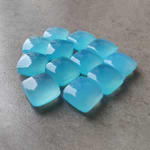 Cabujón Cuadrado de Calcedonia Azul Natural, Gema Briolette Calibrada, Piedra Suelta para Joyería - Product Image 3