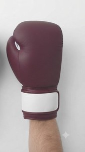 Gants de boxe en cuir de vachette bordeaux, durables, pour l'entraînement et le sparring, fermeture à scratch sécurisée, sur mesure - Product Image 6