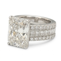 Bague élégante en or blanc 10K avec diamant de laboratoire 12,37 CT, certifiée IGI, sertissage en canal, bijoux de luxe pour mariage et fiançailles