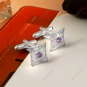 Boutons de manchette en laiton zircon plaqué or et argent, accessoire de chemise formel, bijoux de marié, ensemble de luxe pour homme pour fête et anniversaire - Product Image 1