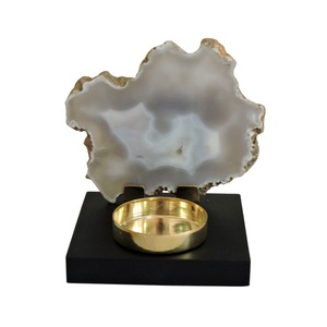 Candelabros de mesa de piedra de ágata hechos a mano elegantes tarros de Metal ligeros en T para el hogar y el Hotel bodas decoración del hogar - Product Image 5