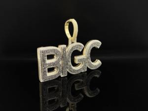 Pendentif Lettre BGC Ice Legacy Custom Iced CZ Ice Reaper en Argent 925 Plaqué, Micro-incrustation de Strass en Cristal, Coupe Brillante - Product Image 2