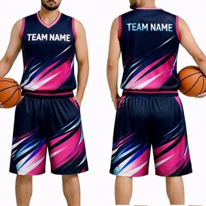 Ensemble short et maillot de basket personnalisés par sublimation pour hommes – Tenue d'équipe respirante pour jeunes – Vêtements de sport – Conception OEM – Uniformes de match - Product Image 1