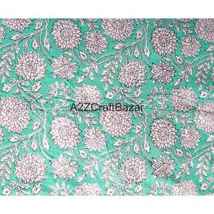 Tissu en coton 100% imprimé à la main en Inde pour femmes et filles - Matière écologique respirante et à séchage rapide pour vêtements - Product Image 6
