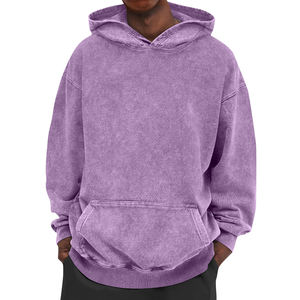 Sudaderas con Capucha Personalizadas OEM para Hombre, de Algodón, Estilo Francés, Lavado Ácido, con Tecnología de Impresión en Spandex - Product Image 3