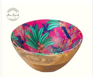 Handcrafted Wooden Serving Bowl with Multicolor Interior Durable Food Safe Decorative Dish for Salad Snacks Fruits and Stylish D - Product Image 5