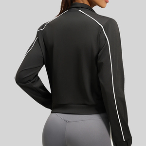 <b>Women</b> Yoga Shirts Skinny Fit Contrast Zip up Sports <b>Jacket</b> Spandex Front High Stretch Breathable Spring <b>Summer</b> Activewear - Product Image 4