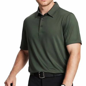 เสื้อกอล์ฟแขนสั้นผ้าฝ้ายถักสำหรับผู้ชาย ออกแบบลายพิมพ์ได้ตามต้องการ ป้องกันรอยยับ คุณภาพสูง ขายส่งจากโรงงานโดยตรง - Product Image 4