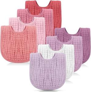 Bavoirs pour bébé en coton doux 100% bambou, lavables en machine, réutilisables, écologiques - Product Image 1