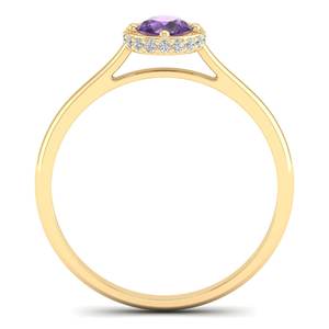 Anillos de Amatista de Corte Redondo de 0.5 Quilates, Diseño Nuevo REYES, para Mujer, Venta al por Mayor, Oro Amarillo de 14K, Anillos de Joyería Fina Hechos a Mano - Product Image 4