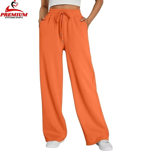 Custom Streetwear Casual Trousers Wide Leg Drawstring Outdoors Jogger Swear Pants Women Fleece Cotton Ladies Sweatpants - Product Image 3