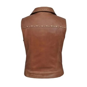 Nuevos Chalecos de Motocicleta para Mujer, Chalecos de Cuero, Diseño Personalizado, Chalecos de Cuero Premium para Mujer - Product Image 2
