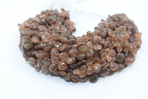 Cuentas facetadas de andalusa natural en forma de corazón de 7-8 mm, cuentas de andalusa marrón briolette para la fabricación de joyería. - Product Image 2