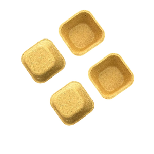 Bols jetables carrés arrondis en coque de riz naturelle, écologiques et biodégradables pour la cuisine - Product Image 1