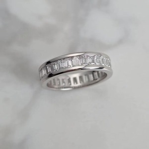 Customizable Men's Unisex 925 Silver Luxury Engagement <b>Cocktail</b> <b>Ring</b> with Moissanite Brilliant Cut Rhodium Plated Certified - Product Image 1