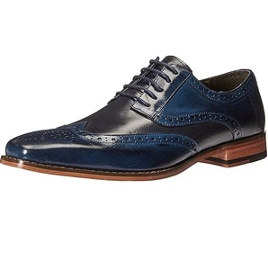 Zapatos de Cuero para Hombre de Alta Gama con Estampado Personalizado, Estilo de Oficina, Plantilla de Cuero Genuino, Color Azul, Botas de Cuero - Product Image 1