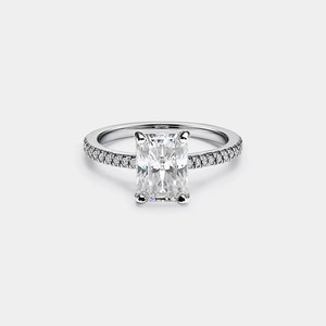 925 Sterling Silver Emerald Cut Moissanite <b>Ring</b> Gift For Engagement & Anniversary - Product Image 2