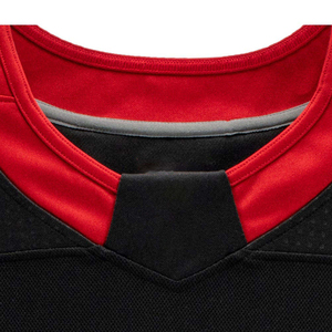 Jersey de Hockey sobre Hielo Personalizado con Logotipo Frontal, Negro y Rojo, Malla Transpirable, Unisex para Adultos, Manga Larga, Impresión Sublimada - Product Image 3