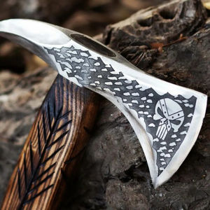 ขวานตัดไม้ Burraq ขนาด 16 นิ้ว ทำมือจากเหล็กกล้าคาร์บอน ด้ามไม้โรสวูด สำหรับกิจกรรมกลางแจ้ง งานอุตสาหกรรม DIY ของขวัญวันพ่อ - Product Image 3