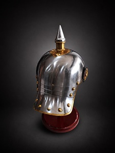 Réplique de casque Prussien Pickelhaube |   Armure historique à pointes en acier pour exposition sadaf riyaz - Product Image 2