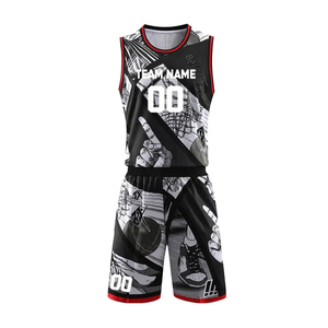 Uniforme de basket-ball personnalisé de haute qualité avec logo imprimé pour adultes, unisexe, grande taille, vente en gros, tissu en maille respirant, sports d'été - Product Image 1
