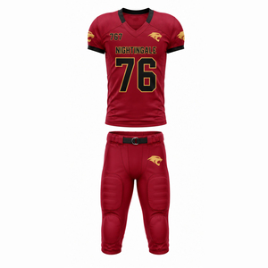 Uniforme de football américain personnalisé de qualité supérieure, ensemble de maillot 100% polyester avec pantalon d'équipe, unisexe, extensible dans quatre directions - Product Image 1