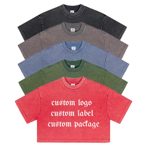 Camiseta Corta para Mujer, Cuello Redondo, Corte Holgado, Color Sólido, 100% Algodón Tejido, Manga Corta Informal para Todas las Temporadas, Logotipo Personalizado - Product Image 1