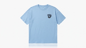 เสื้อยืดคอกลมแขนสั้นสีฟ้าอ่อนสำหรับผู้ชาย ทรงปกติ ผ้าเจอร์ซีย์ถัก 100% ผ้าฝ้าย สีพื้น ระบายอากาศได้ดี ไม่เป็นขุย สวมใส่สบาย - Product Image 1