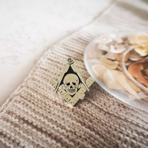 Exquisitos insignias masónicas personalizadas: nuevos pines de solapa con esqueleto masónico, técnica de esmalte duro para masón. - Product Image 2