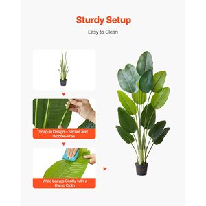 Árbol Artificial de Plumeria de 1.8 m de Altura, Plantas Tropicales Artificiales con 13 Troncos, Maceta Blanca, Flores Artificiales de Seda para Decoración de Interiores - Product Image 4