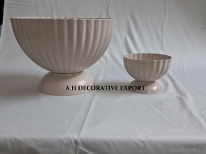 Ensemble de bols à fleurs cannelés de luxe, vase en métal côtelé pour centre de table de mariage, pot décoratif moderne pour la décoration intérieure de luxe - Product Image 4