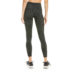 Leggings taille haute courts à imprimé léopard, tricotés, extensibles, respirants, style sportif, pour toutes les saisons - Product Image 2