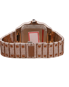 Reloj de Diamantes Moissanite de Corte Redondo de Alta Calidad para Uso Diario Intenso, con Esfera Romana en Oro Blanco, Relojes de Cuarzo en Stock - Product Image 4