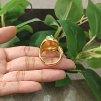 Bague ajustable en laiton massif plaqué or avec pierre précieuse en turquoise Kingman naturelle, forme marquise, bijoux personnalisés en gros
