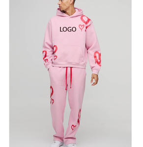 Conjunto Deportivo Personalizado para Hombre con Logotipo Bordado, Sudadera y Pantalones de Algodón de 450 Gramos, de Alta Calidad, Corte Holgado - Product Image 5