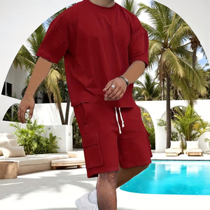 Mens Matching Outfit Manufacturer Cotton Cargo Shorts T Shirt Summer 2 Piece OEM ODM Bulk - Product Image 2