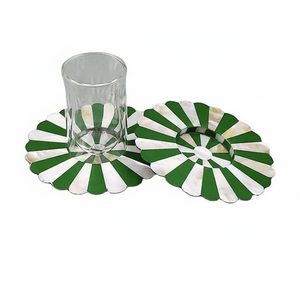 Sous-verre de luxe fait main en nacre incrustée, forme florale, pour la maison, le bureau, les hôtels – Sous-verre en nacre pour accessoire de vaisselle décoratif - Product Image 1