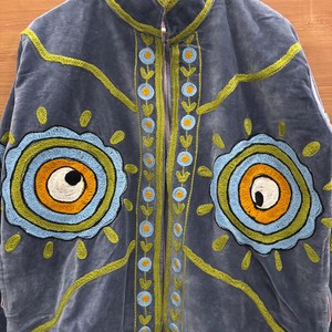 Handmade Cotton Velvet Suzani Embroidery Boho Hippie Women Winter <b>Jacket</b> Indian Ethnic Unisex Coat for Wholesale Buyers - Product Image 5