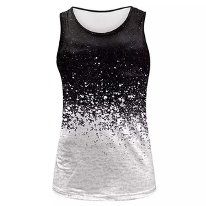 Camiseta sin Mangas con Cuello Redondo para Hombre, Transpirable, Gris, Estilo Casual, Tejido de Punto 100% Poliéster - Product Image 3