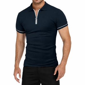 Camisas de Golf Personalizadas con Botones Ocultos Elegantes, Tejido Elástico de Poliéster/Algodón - Product Image 1