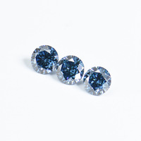 Vente en gros de pierres de moissanite bleu royal VVS, pierres brutes, taille brillant rond, 3-11 mm, moissanite synthétique pour la fabrication de bijoux