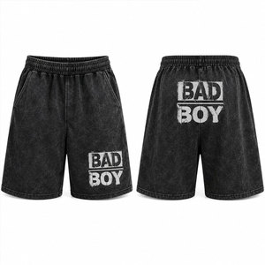 Shorts en coton imprimé Bad Boy pour homme, taille élastique, décontractés, mi-longs, avec poches, style respirant - Product Image 1