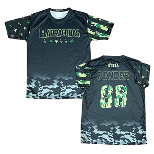 เสื้อผ้าฝึกซ้อมแขนสั้นพิมพ์ลายแบบซับลิเมชั่นตามสั่งขายส่ง พิมพ์ชื่อและหมายเลข ผ้าโพลีเอสเตอร์ 100% ระบายอากาศได้ดี ไซส์ใหญ่ แห้งเร็ว - Product Image 3