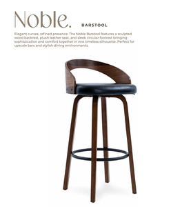 Modern Solid Wood Swivel Bar <b>Stool</b> with PU Leather Upholstered Seat Backrest Footrest Metal Base for Hotel Home Bar/<b>Dining</b> Rooms - Product Image 1